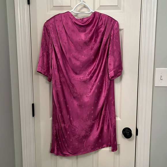 Sabina‎ Musayev Larena Fuchsia Satin Viscose Jacquard Bias-Cut Dress Sz Small - Picture 1 of 13